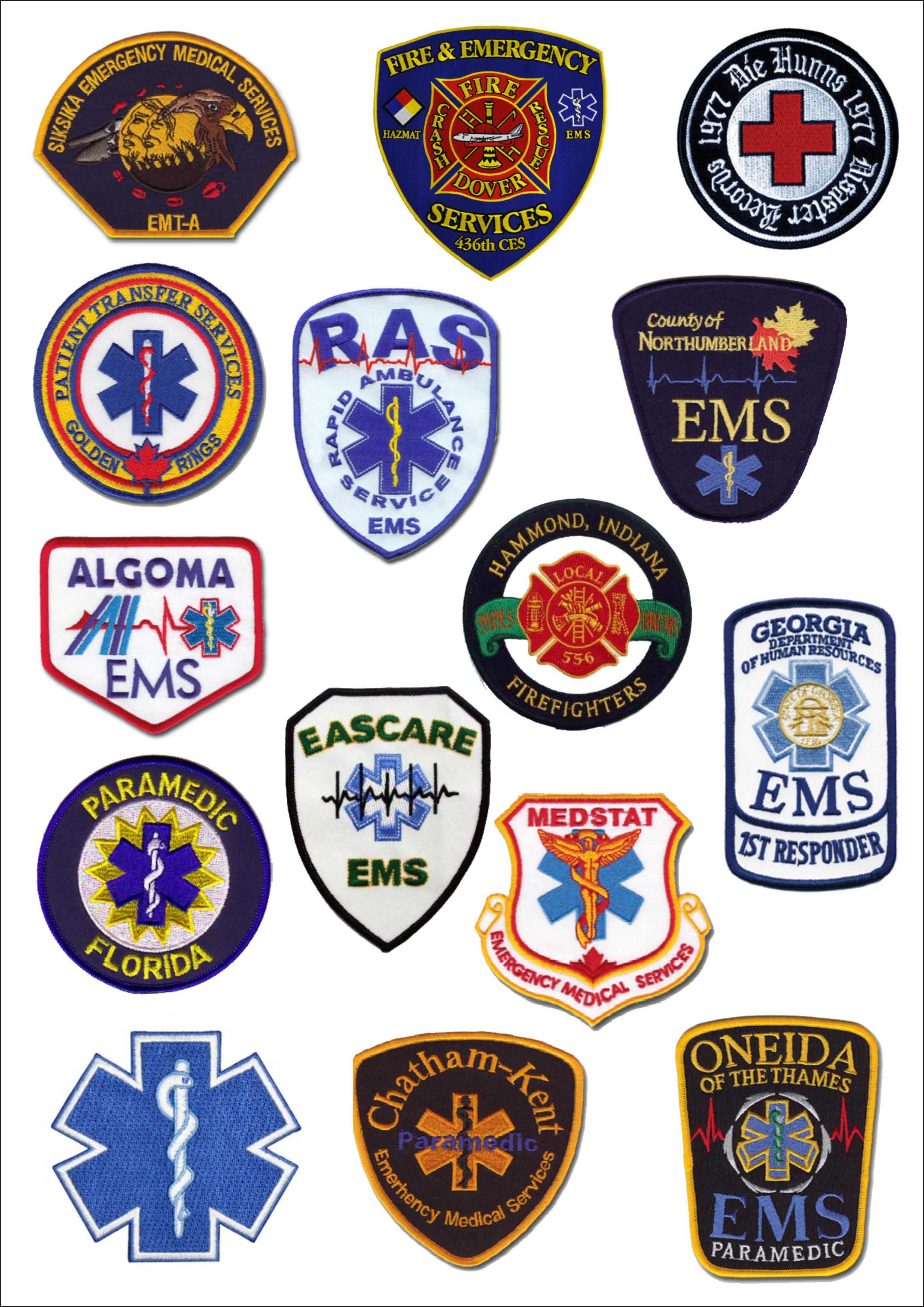 Embroidered EMS & Fire patches 