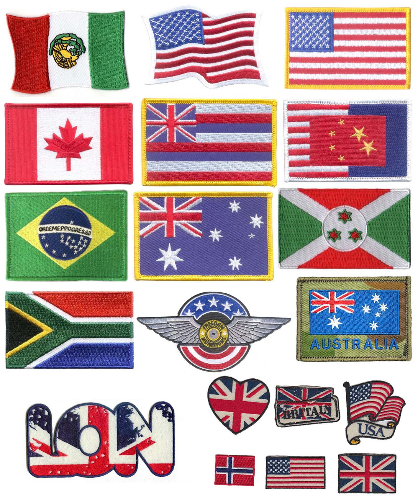 Embroidered flag patches 