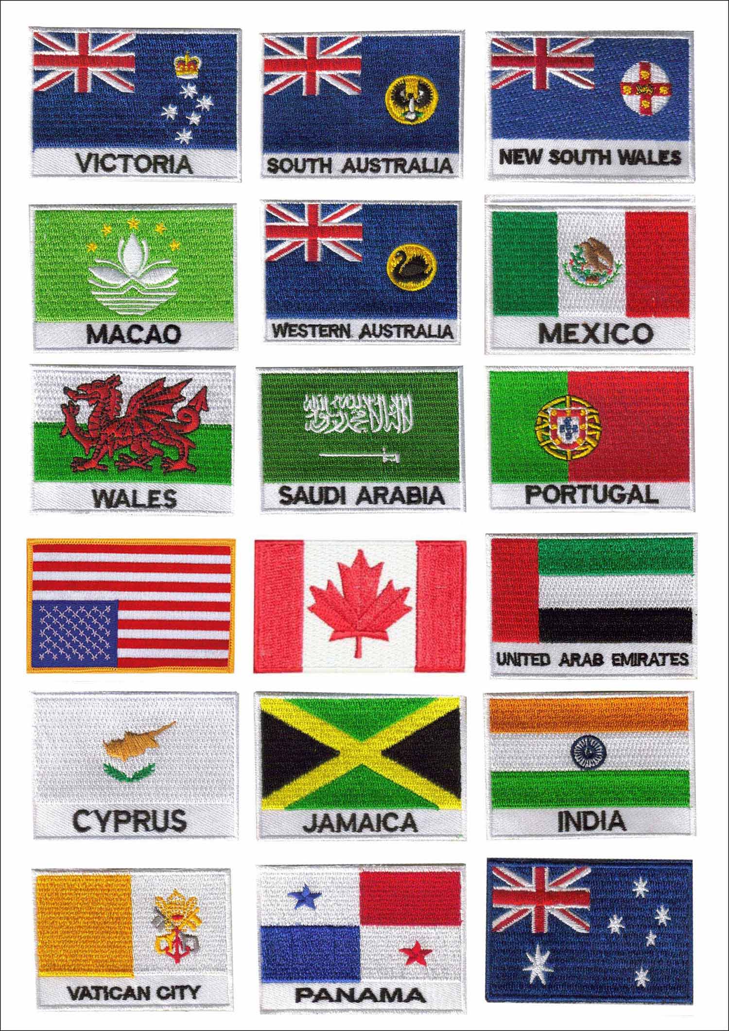 Embroidered flag patches 