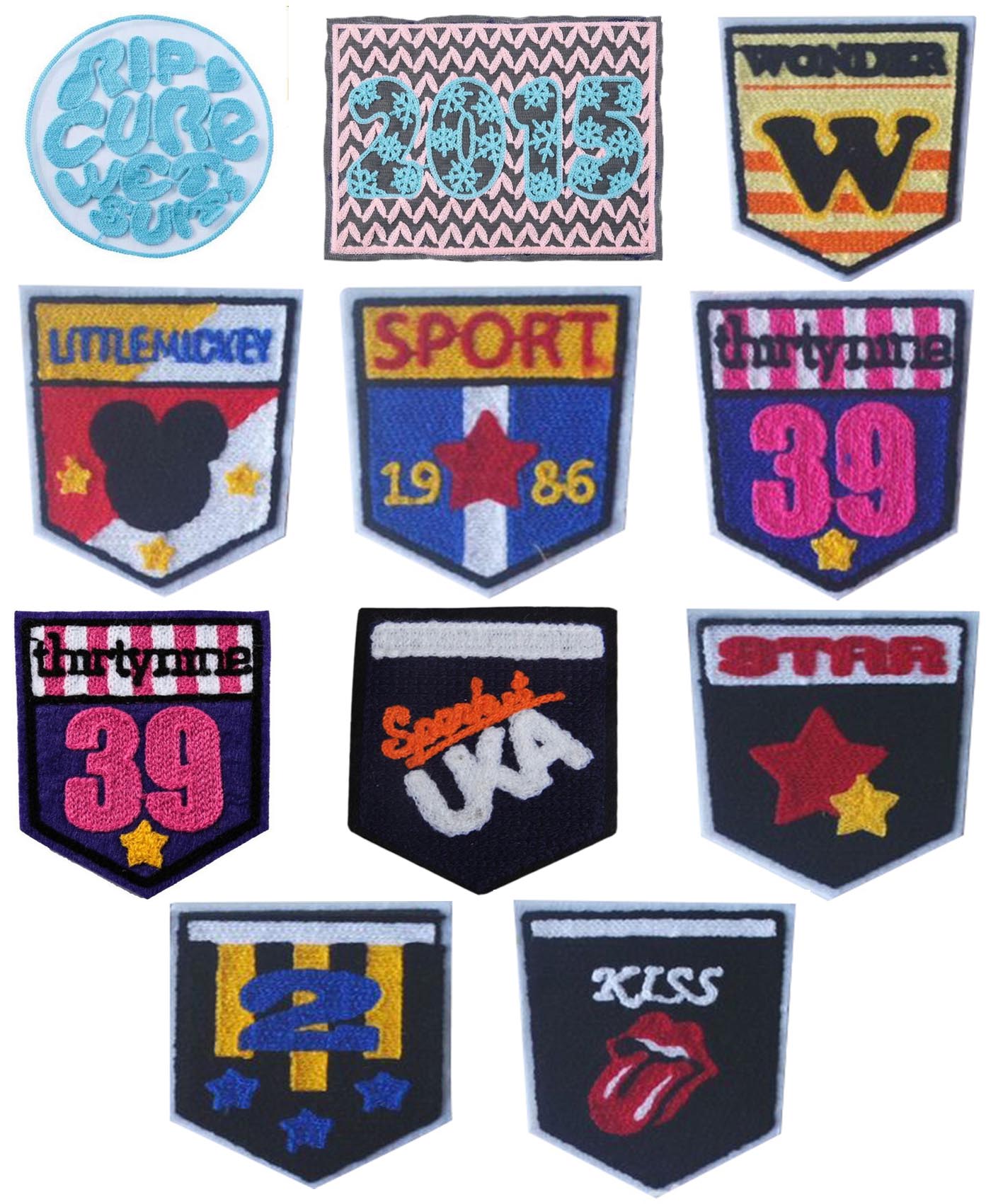 Chain embroidered patches 