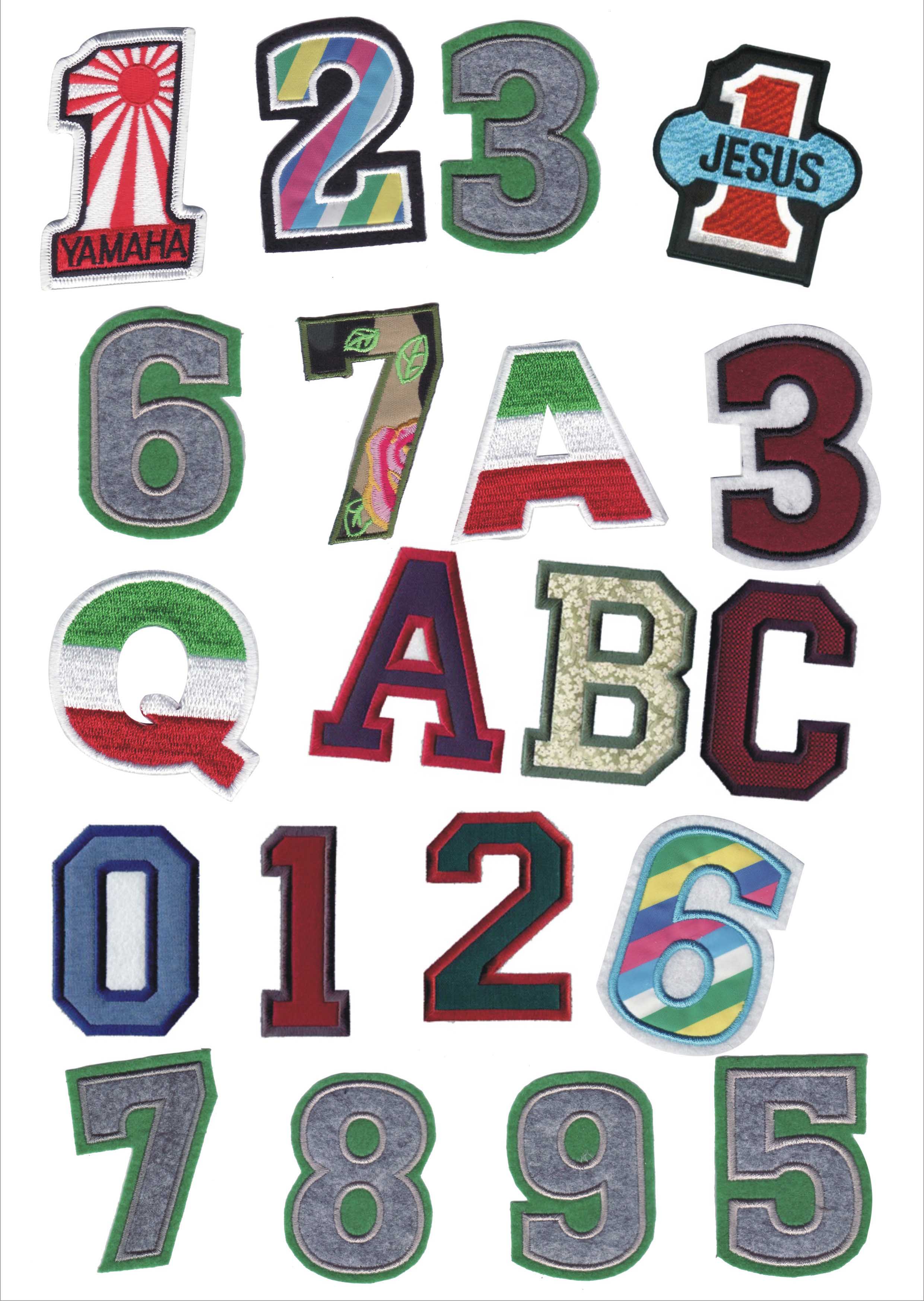 Embroidered number patches 