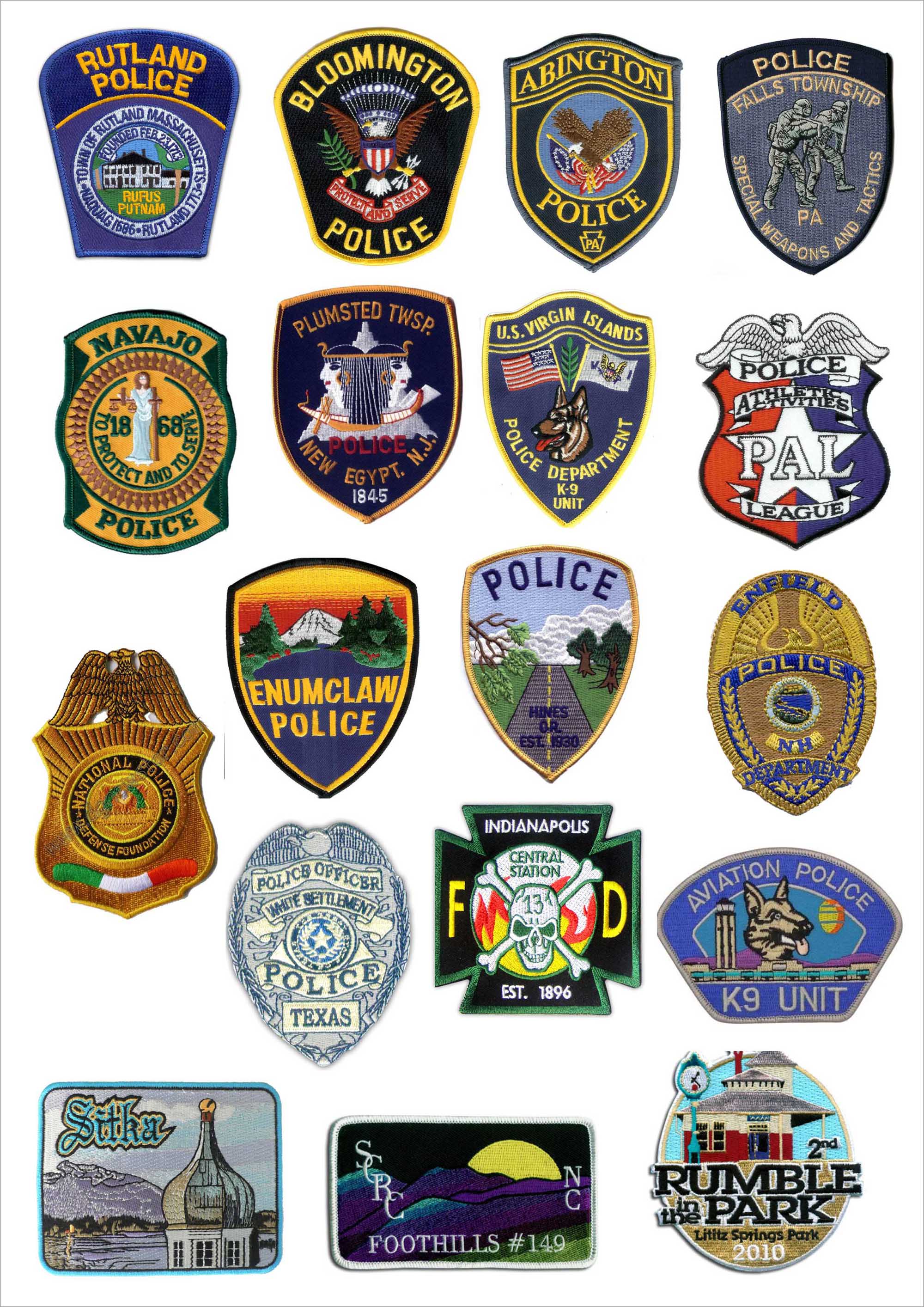 Embroidered police patches  