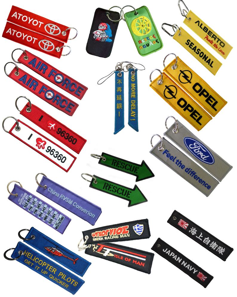 Embroidered keychains & Luggage tags 2