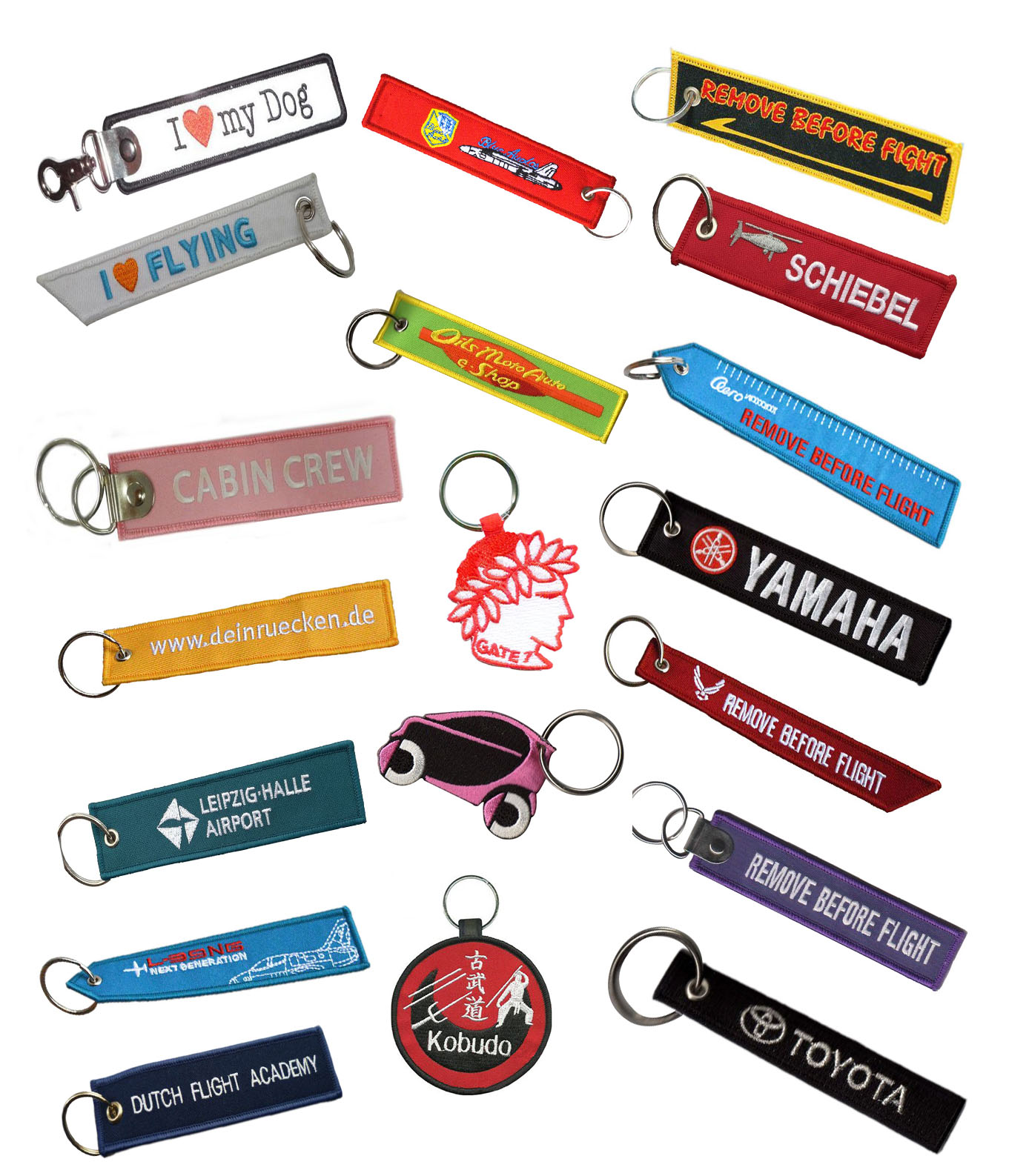 Embroidered keychains & Luggage tags 3