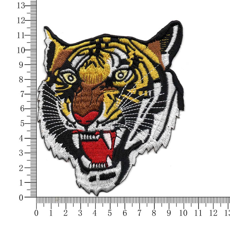 Tiger patch in full embroidery and cutting edge 