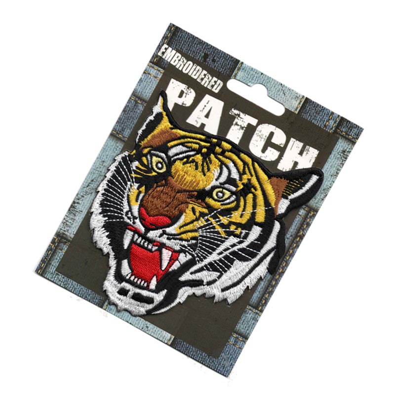 Tiger patch in full embroidery and cutting edge 